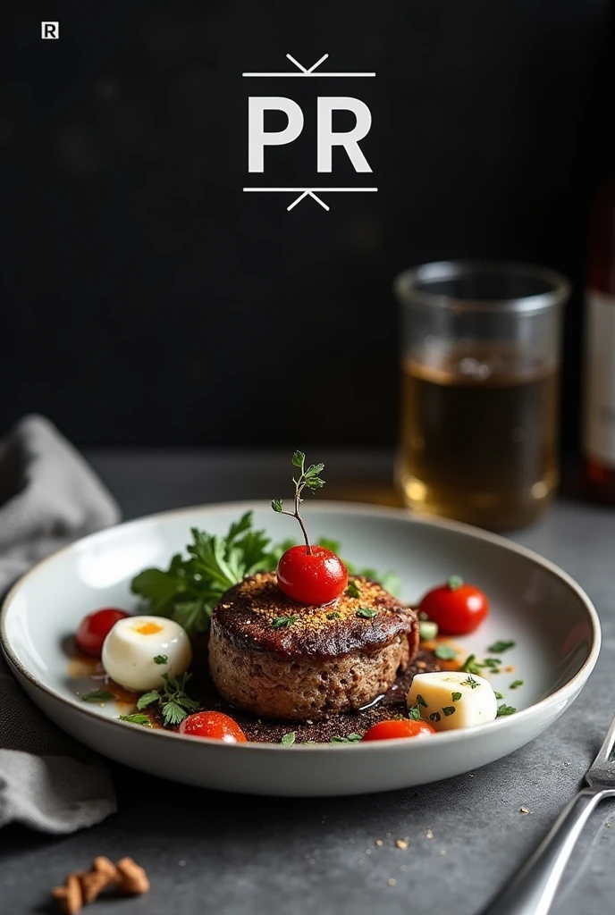 I want logo or dp for my Instagram food account my name is Prathamesh ruke something with Letters PR I do food styling sometimes black