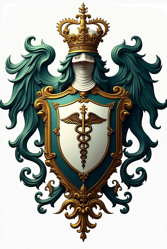 Create a heraldic coat of arms of medicine written atm 29/2