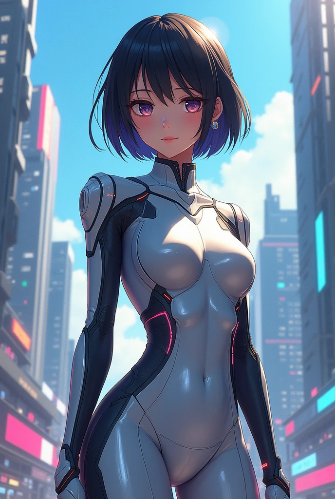 A well dressed anime girl fustaristic