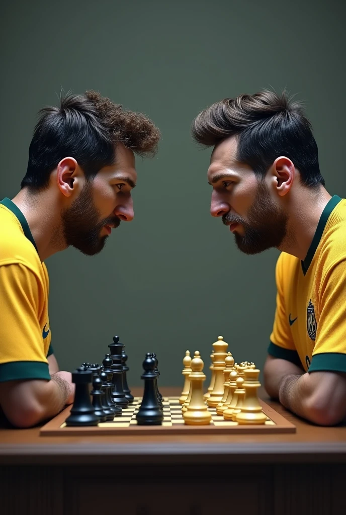 Messi is playing chess Against messi