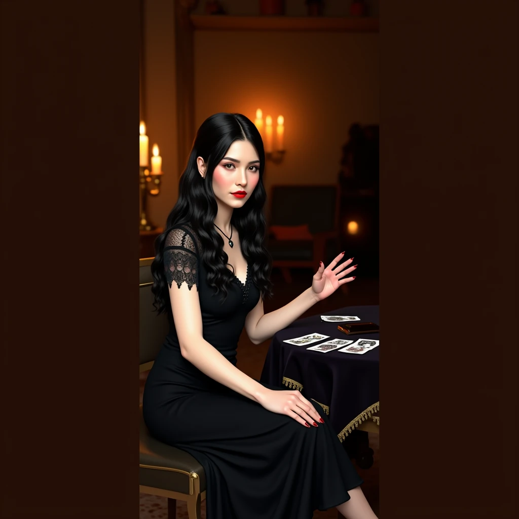 Fortune telling night Tarot Beauty Black Hair