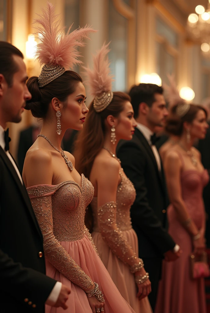 At the charity event, recreated in the style of photorealism, the hall is filled with a high society glamorous atmosphere. Elegant ladies in sumptuous outfits with plumes and diamonds glitter against the backdrop of an exquisite interior filled with flowers and candles. In their company whispered refined conversations and sounds of music create an atmosphere of magic.
Supported by solid gentlemen, in expensive suits and with exquisite accessories, delicately communicate with ladies, surrounding them with care and attention. Their confident movements and noble manners captivate the eye, creating the impression of powerful and influential personalities.
Anthropomorphic cyborgs stand out among the guests, blending into the crowd indistinguishable from real people. Their metallic details and cybernetic patterns attract attention and draw interesting glances. Their presence adds mystery and wonder to the already rich festive atmosphere of the charity event, best quality, high quality, absurdres, masterpiece, beautiful, intricate details, 1/2 body crop, slim body, beautiful figure, magnificent anatomy, (intricate details:1.12), HDR, (intricate details, hyper-detailing:1.15), (natural skin textures, hyper realisitc, soft light, Sharp:1.2)