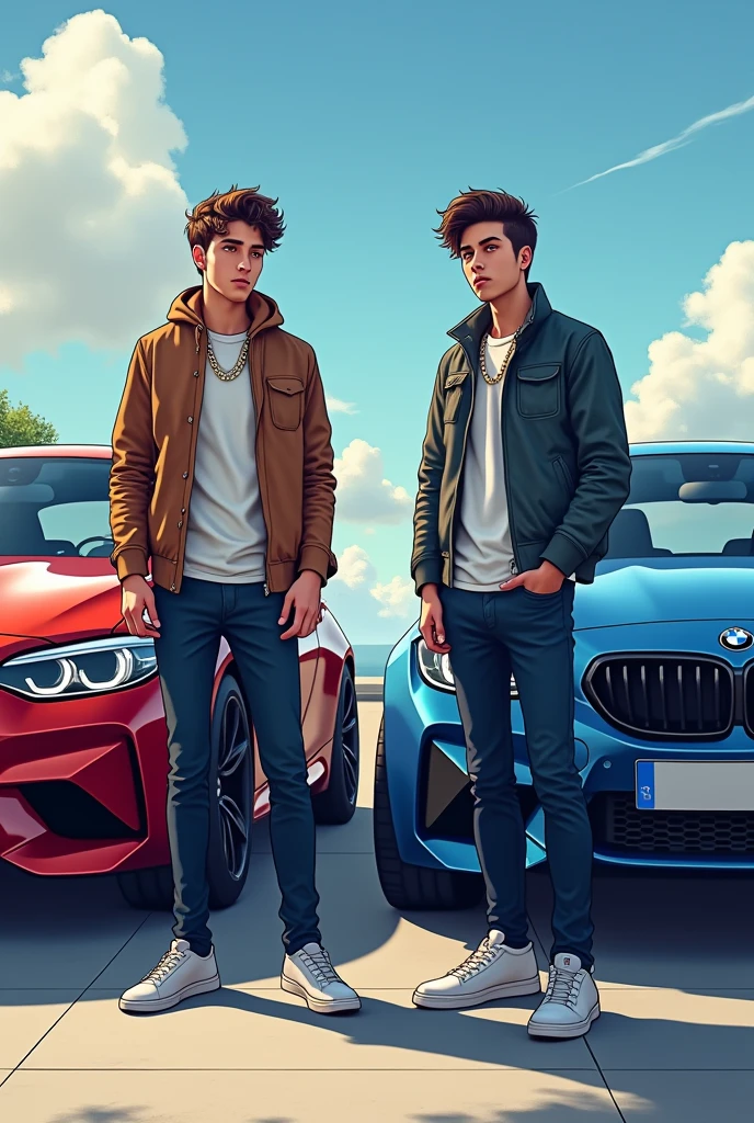 Two boys with their 2 bmws
