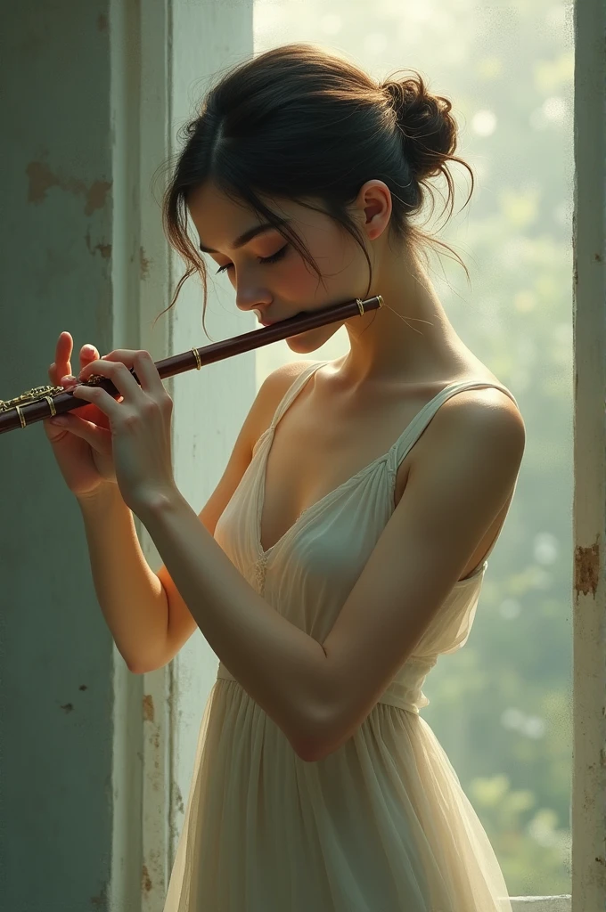 Picture of a person playing the flute