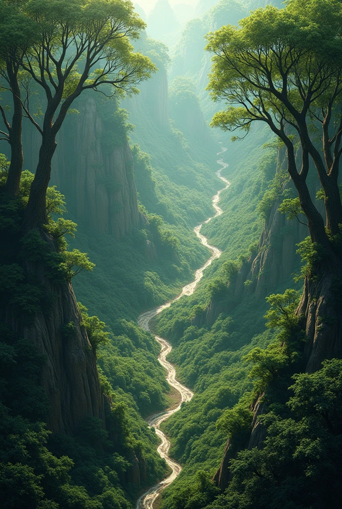 drone view in big forest