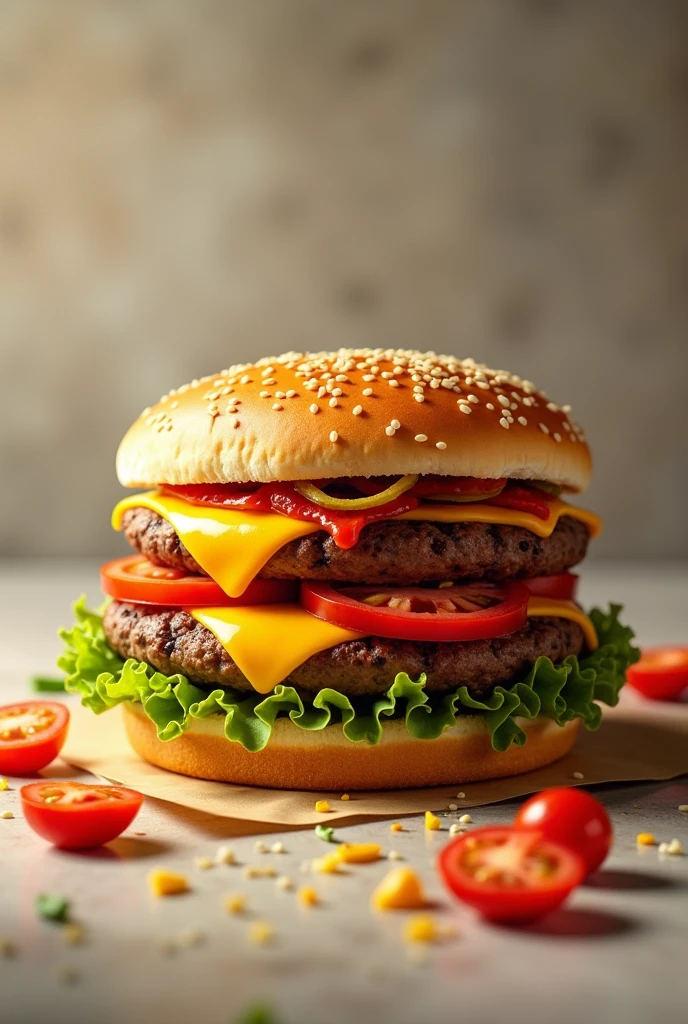 advertising drawing delicious hamburger