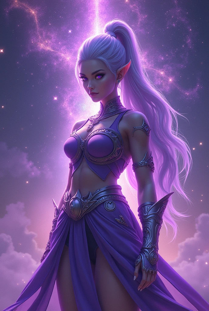 Saiyajin female purple stars elf