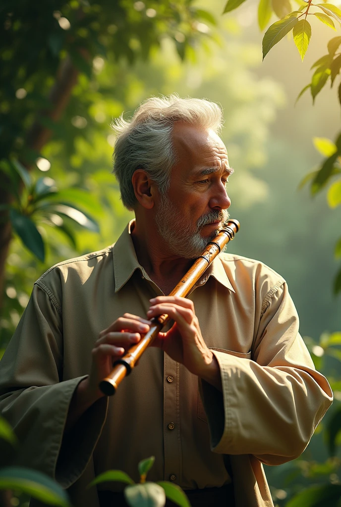 Picture of a man playing the flute