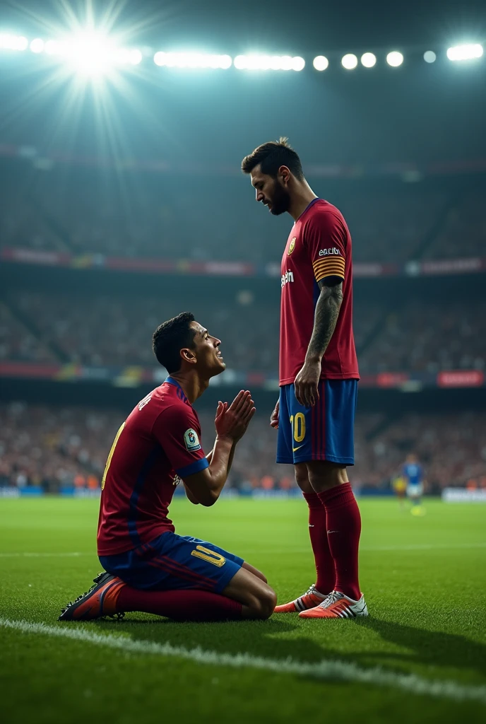 Ronald beg infront messi