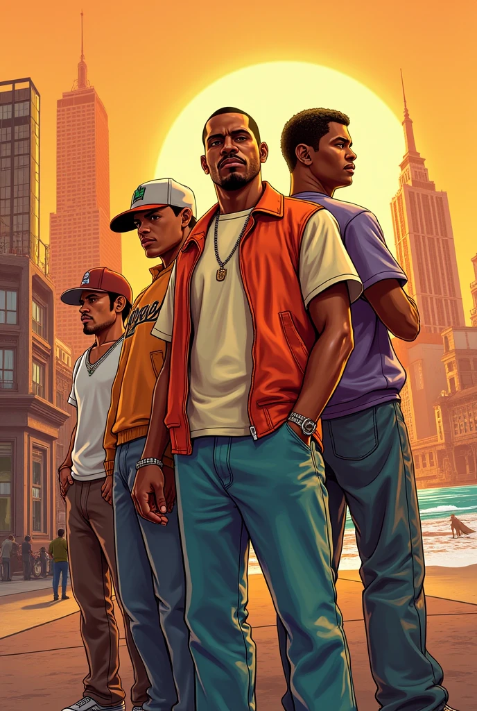 (photorealism) 1.2 gta san andreas poster with warm and bright colors
