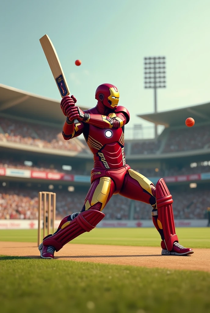 Iron Man play cricket and hit six