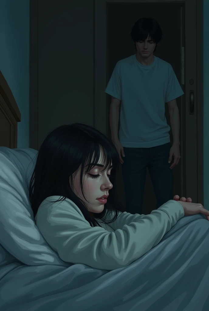 I wake up a woman in silence with a heavy heart to break you are there motionless a man comes out of the room