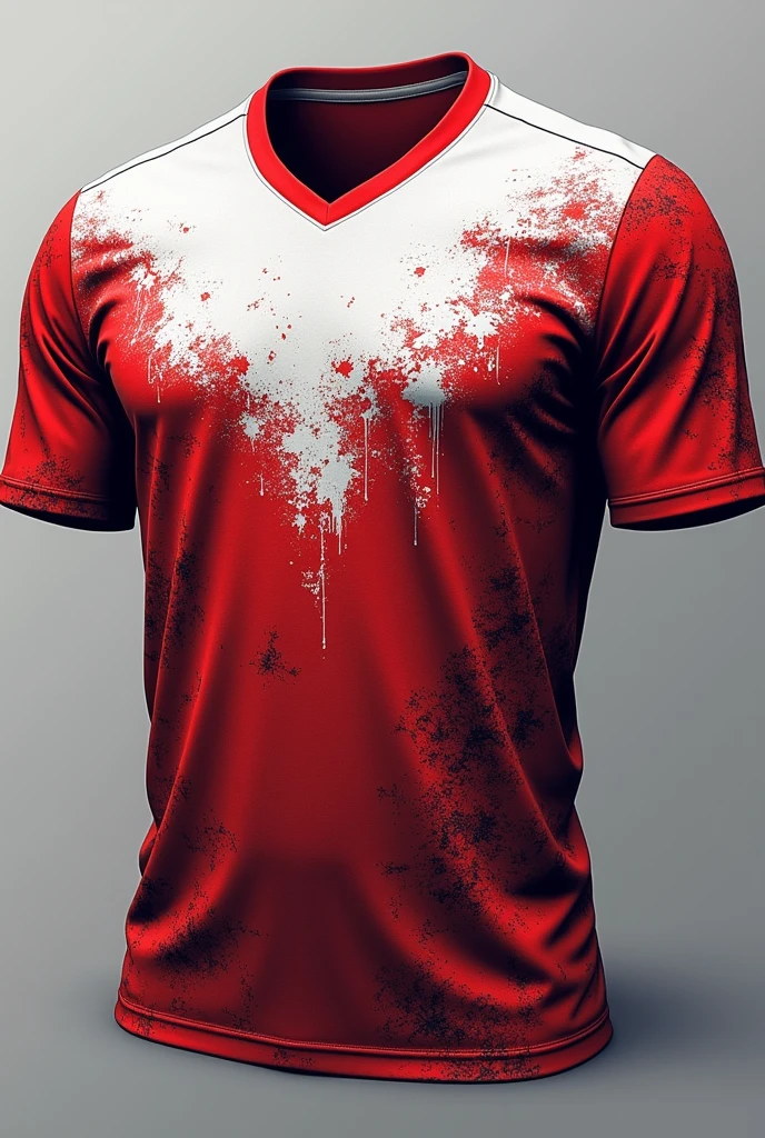 jersey template mockup stone grunge abstract design for football soccer, racing, gaming, run, red color And color White