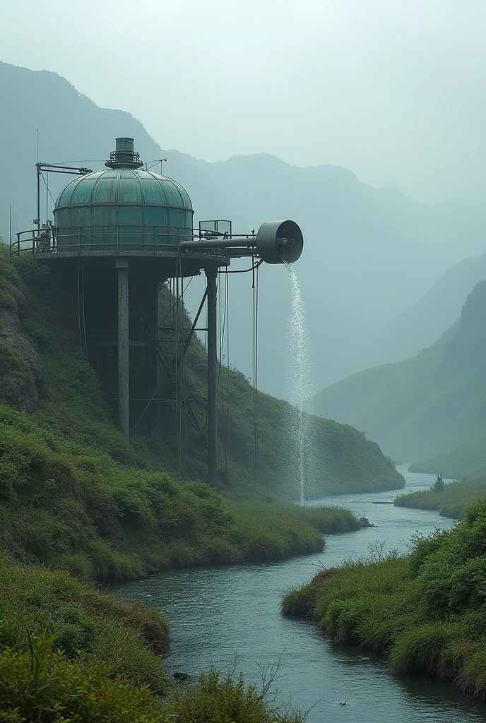 Trapped: A special mesh structure located in an elevated or mountainous area, where the fog condenses.
Water collector: A channel or pipe that collects condensed water and transports it to a storage tank or reservoir.
Storage tank: A large container where the collected water is stored for later use.
Filtration system: A basic filter to clean water from impurities before distribution.
Water Pump (Optional): In case the terrain does not allow distribution by gravity, A pump drives water into the irrigation system.
Irrigation network: Pipes and drippers that distribute stored water to plants or crops.