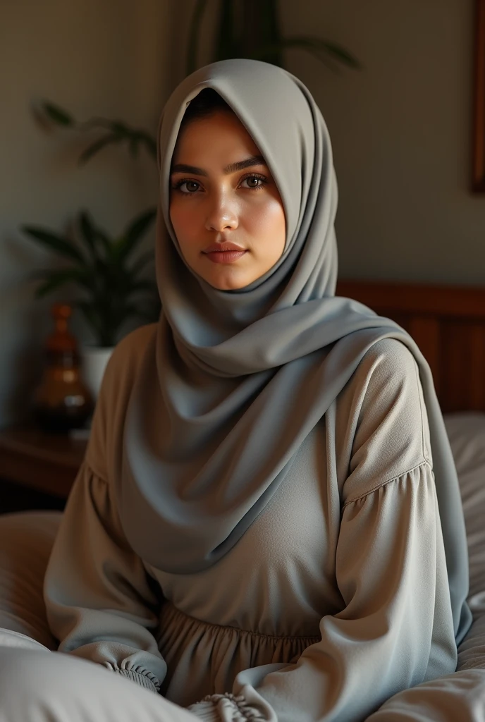 Gadis melayu hijab pakai bra big chest in room