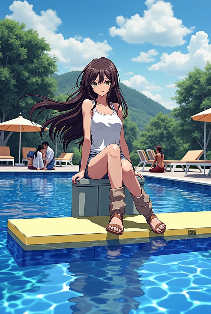 1 girl dark brown hair beautiful