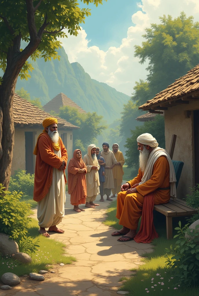There was a small village, where a wise man lived. His name was Bhagat ji. The people of the village respected Bhagat ji a lot. He always helped people.