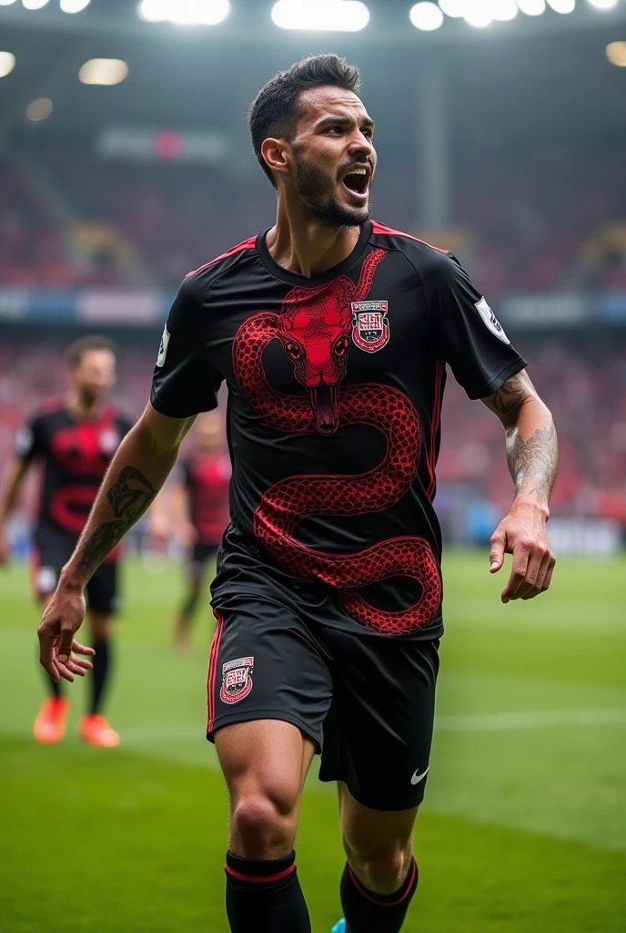 Interclass jersey Team name Torra-Torra FC With a red snake Black jersey