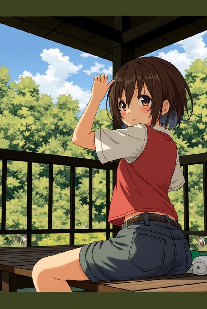 1 girl with dark brown hair