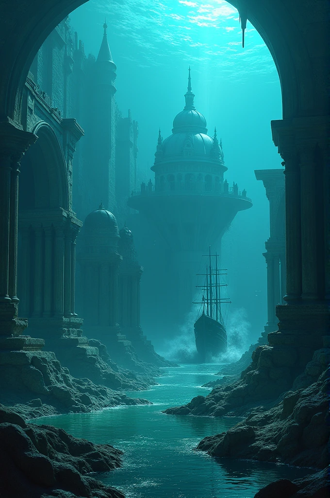Bermuda triangle underwater City destroy ship and alien