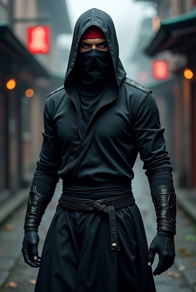 A ninja with band and mask