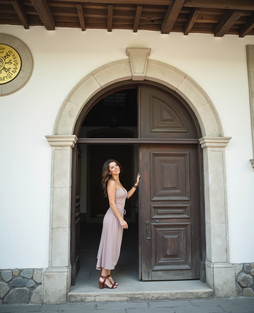 Beautiful 1 woman with brown hair