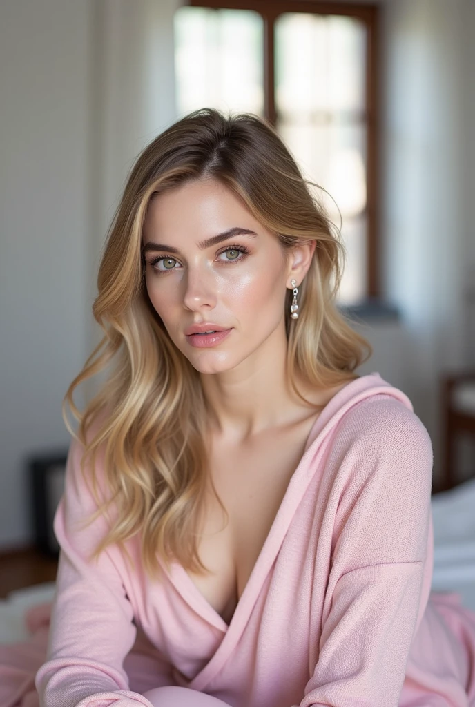 (photoreal, beautiful woman, sitting on bed, light colors, removing clothes, AI footage), (photorealistic:1.2), (masterpiece:1.2), (ultra-detailed:1.2), (realistic, photo-realistic:1.37), 1girl, detailed face, beautiful eyes, beautiful lips, long eyelashes, elegant, graceful pose, soft lighting, warm color palette, cinematic composition, high resolution, digital art