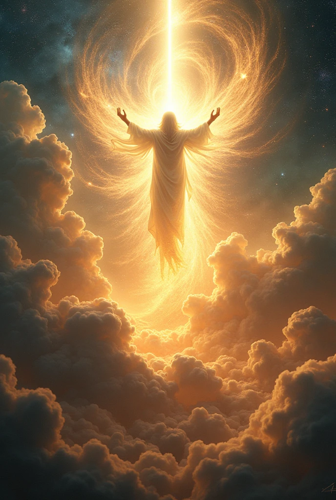 Create an image that depicts the creation of the world based on the book of Genesis