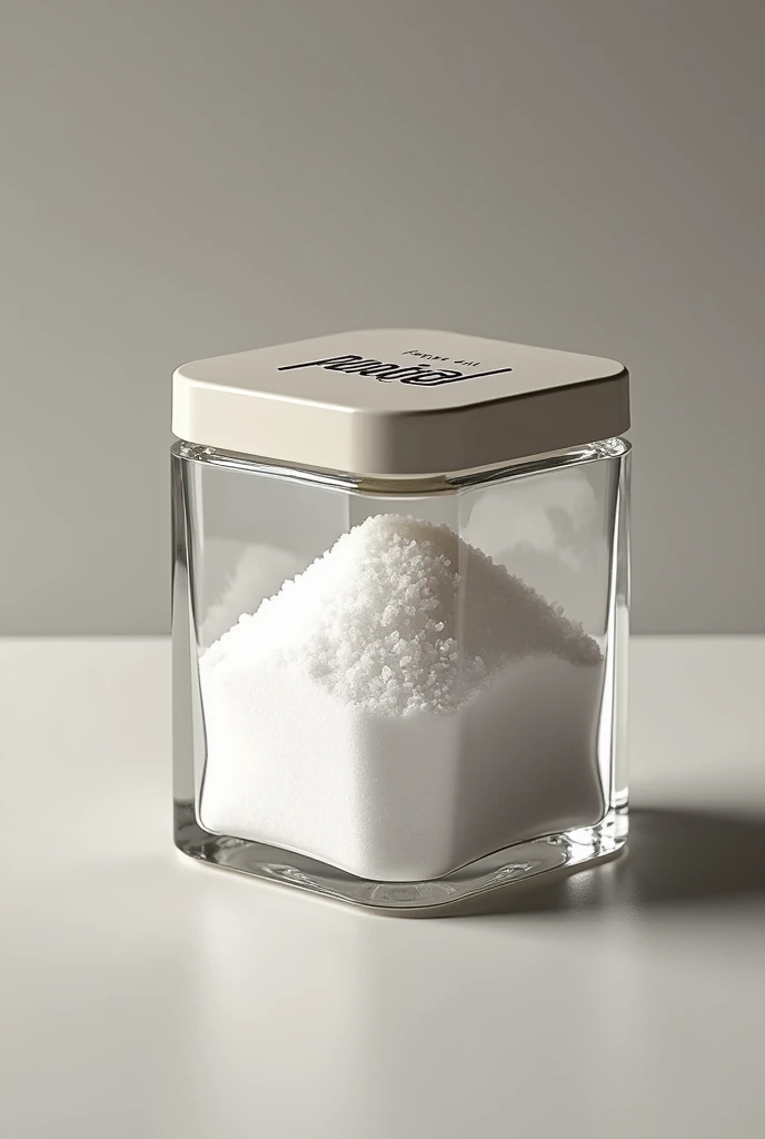A transparent salt cover that says Peñafiel table salt