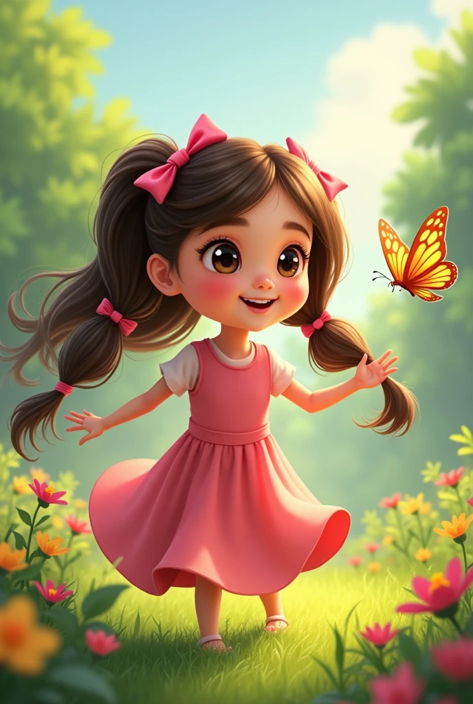  “A young boy named Faheem, with short black hair, wearing a blue T-shirt, smiling happily in a park.”

For "Mahnoor," try: “A young girl named Mahnoor, with long brown hair in pigtails, wearing a pink dress, playing with a butterfly in a garden.”