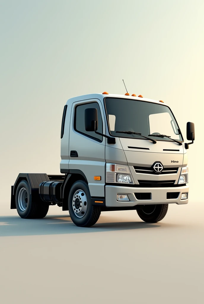 CREATE AN IMAGE OF A HINO TRUCK WITH THE CABIN RAISED AS IF GREETING TO A PERSON