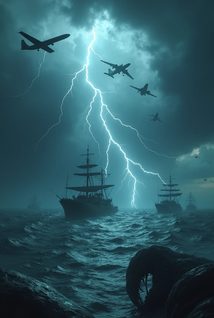 Bermuda triangle and Includ flights more dengar and storms or Claude shark's and Destory Ships. And More creatures more killer