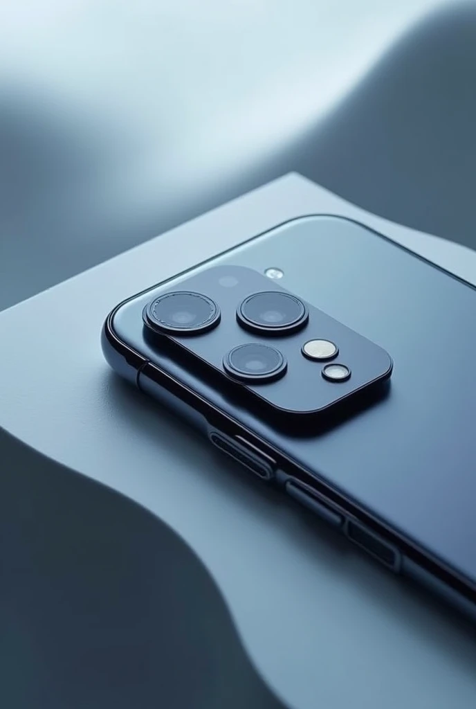 Generate a new innovation of a camera module for a smartphone very different from the ones right now make it symmetrical ,not too large on the phone and looks elegant