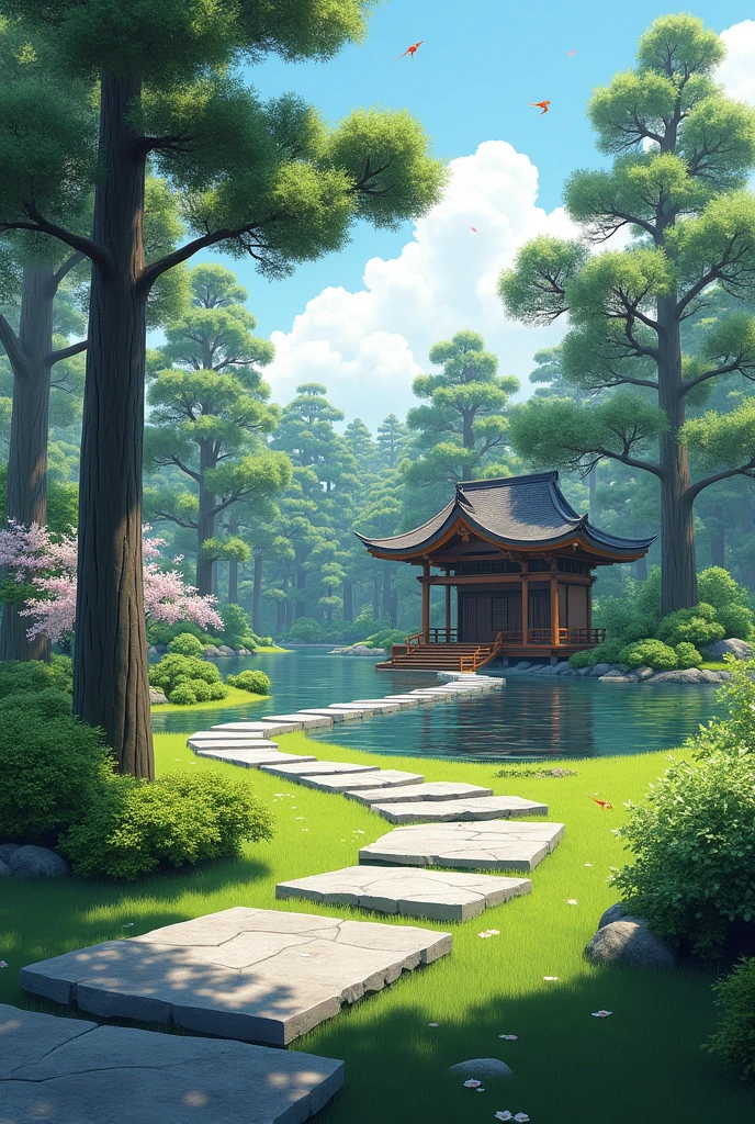 Japanese park with a koya 