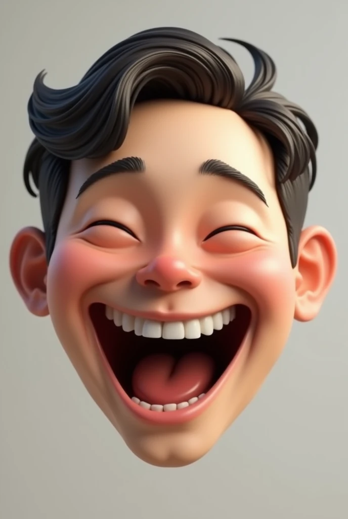Generated a laugh face with photo realism 
