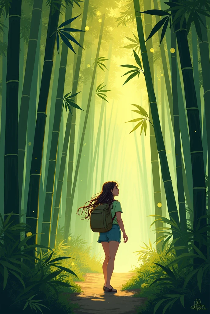 Here is a comic strip adaptation of "The Magical Bamboo Grove":

Illustration of Leela discovering the magical bamboo grove]

Leela: "Wow! A hidden bamboo grove!"
