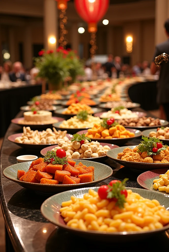 Layout for a party buffet.