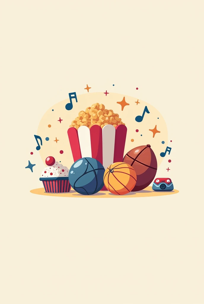 Image for instagram Highlights cover, cute icon symbol of music concerts icon, movies theater icon, and sport icon in one logo