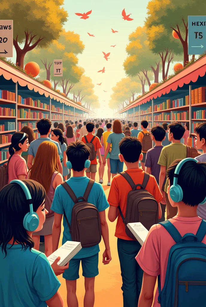 Audiobook book fair illustration