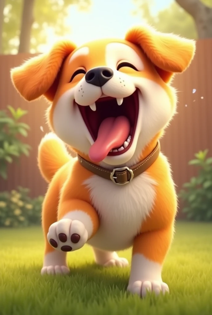 Dog laufing