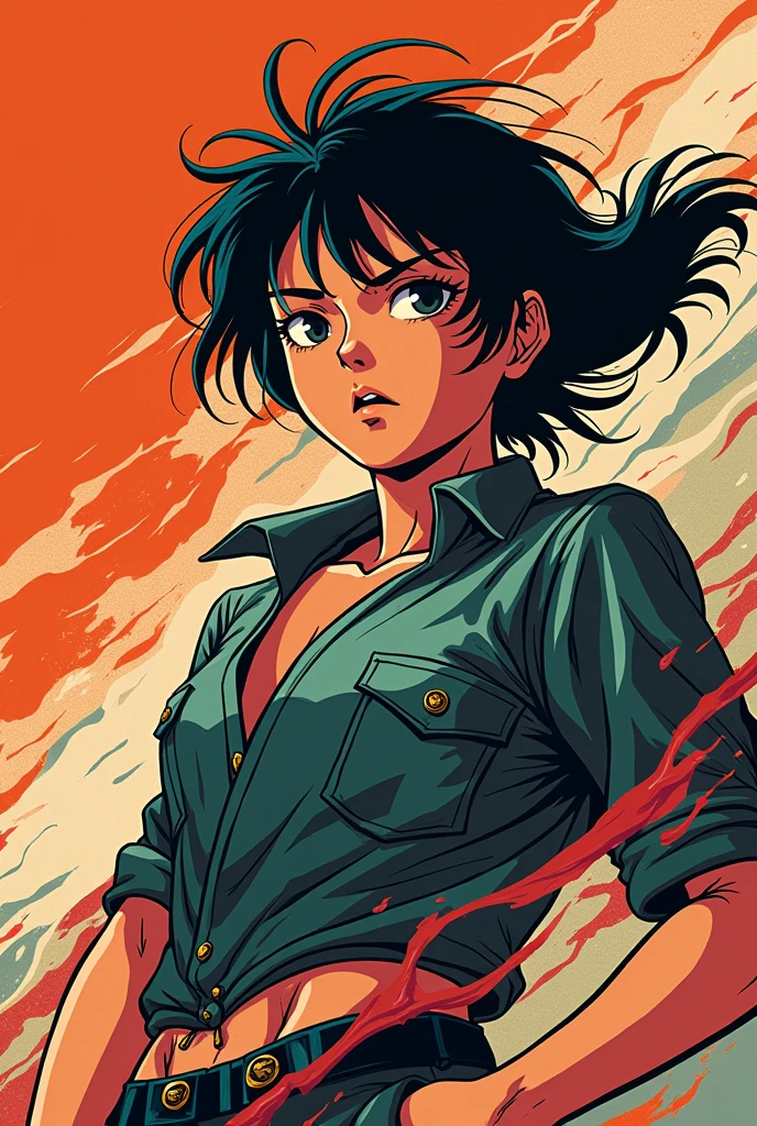 80&#39;s Japanese manga style drawing