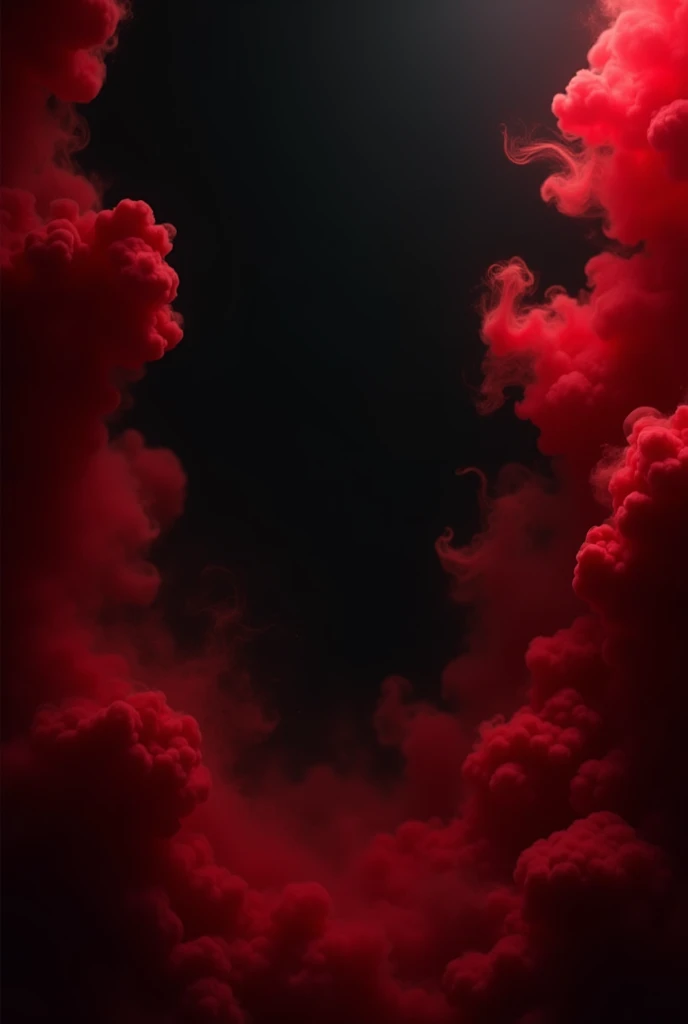 Black background with red smoke coming out of both sides of the screen, in a suspenseful tone. not format 16:9