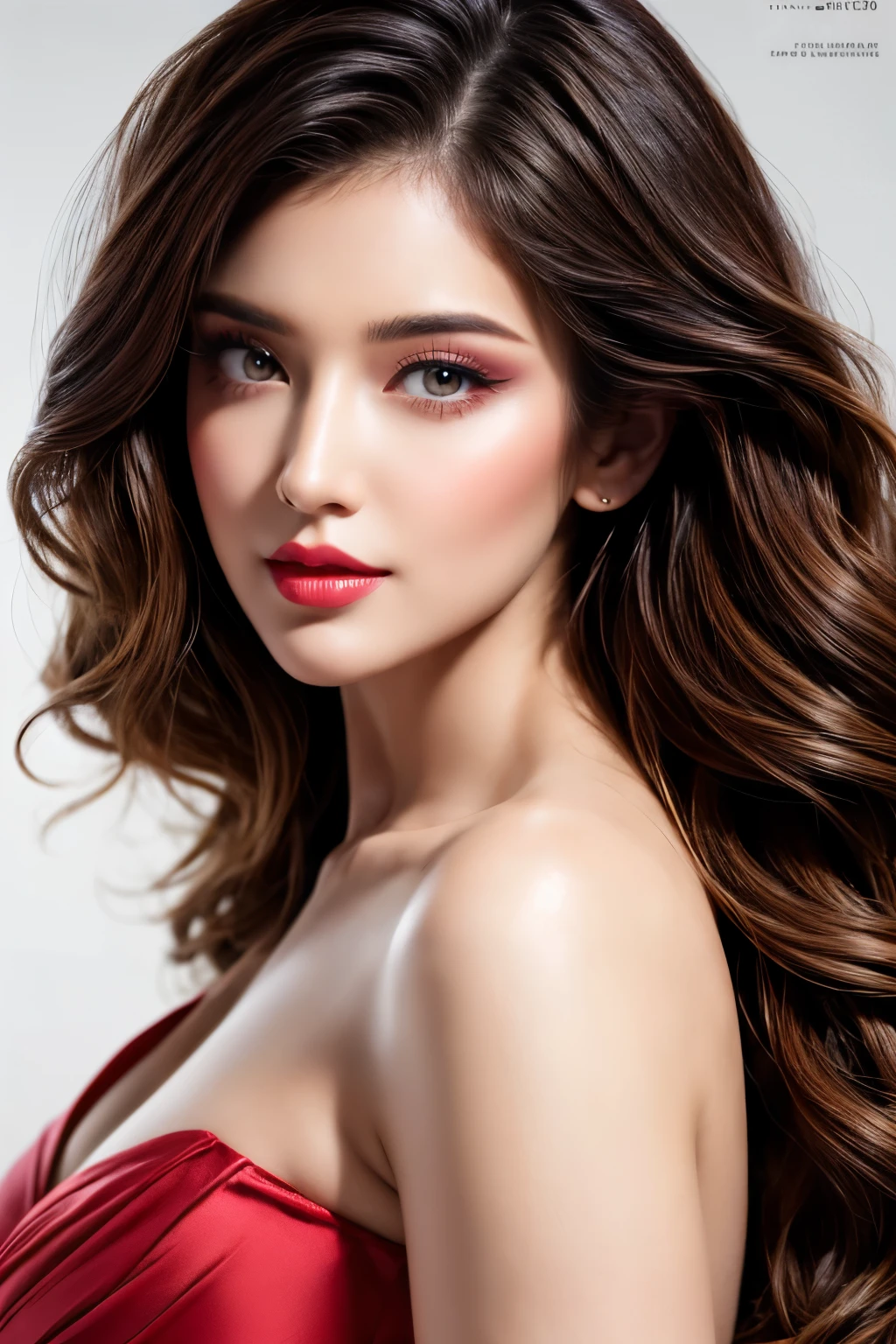 Ultra-realistic、 ultra-detailed 、 最high quality、 8K、highest level、 The ultra -The high-definition)、full waist up pose , upper knees pose , (Super beautiful)、(beautiful face:1.5)、(detailed face:1.5)、(detailed eyes:1.2)、(detailed lip:1.2)、(Detailed nose:1.2)、((cleavage:1.2))、1 ultra hot sexy girl:1.4 22years old、fashion supermodel、adults movies actress , real:1.75、photorealistic:1.75、(very delicate and beautiful、fine details:1.3)、masterpiece、 最high quality、 (high quality)、 (absurdres)、 (sharp fous)、(Glamour, paparazzi taking pictures of her)、 dark messy blonde:1.3 (medium hair、extremely detailed)、 contrast、 (dark shot:1.17)、 Long 2blue_eyelashes:1.25、 (dark_eyeshadows:1.3)、 red_lipstick:1.45、((perfect round eyes))、 ((brown_eyes:1.4))、 (dark_pink_makeup:1.26)、(matte skin:1.3)、 ((upper body shot))