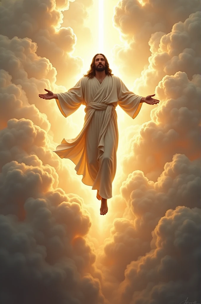 masterpiece, jesus christ, ascending to heaven, half body, ((divine light)), ethereal, clouds, back lighting, realistic portrait, symmetrical, strong, complex drawing, highly detailed, digital painting, art station, concept art, smooth, sharp focus, illustration, on the background of paradise gate, cinematic lighting, artgerm and greg rutkowski and alphonse mucha works 8k