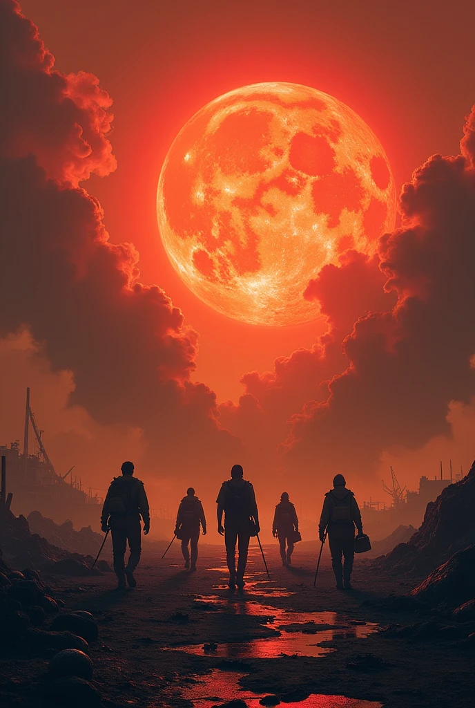Earth destroying because of suns radiation and hans are escaping from it
