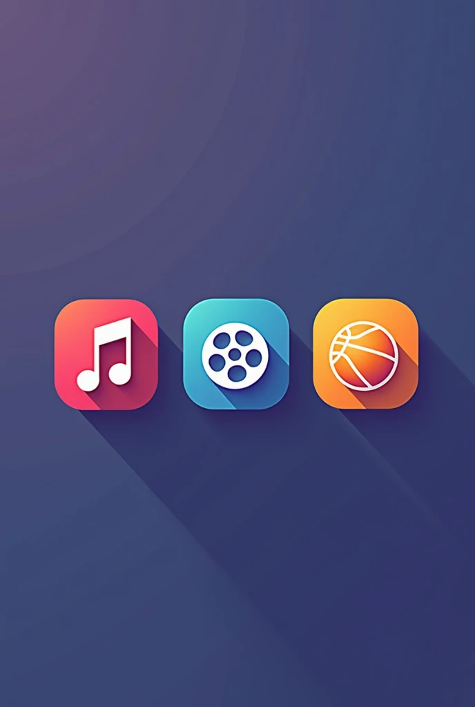 Image for instagram Highlights cover, cute icon symbol of music concerts icon, movies theater icon, and sport icon in one logo equal sizes