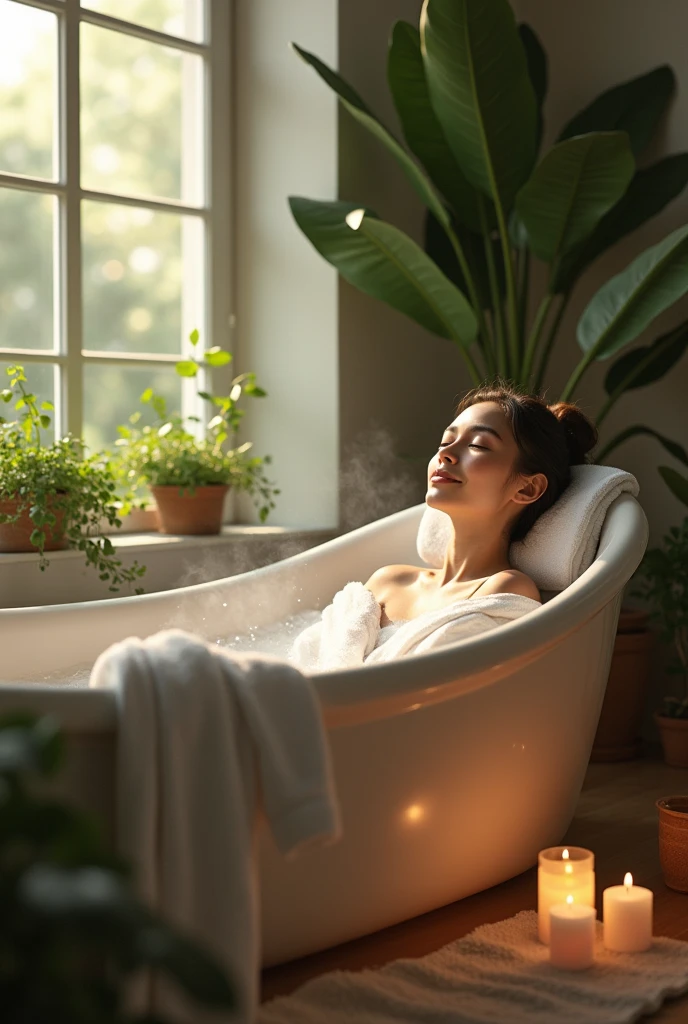 taking a bath