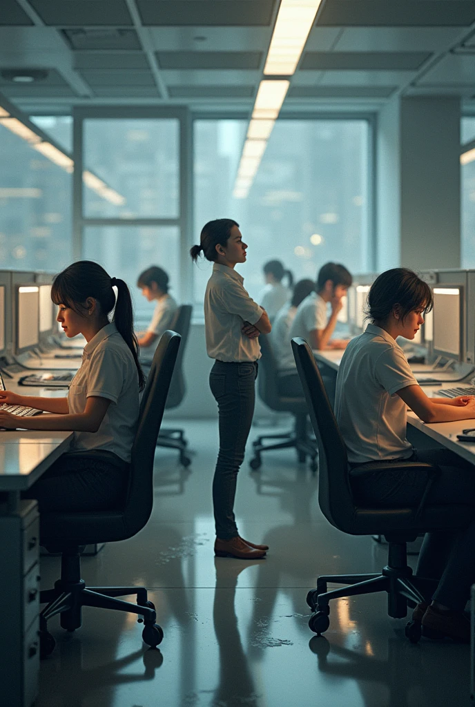 Create an image of lack of teamwork in a company