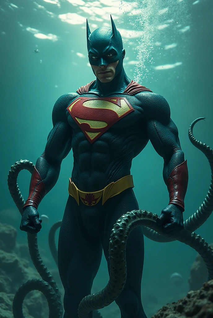 superhero,in the sea,bind,tentacle,penis,cum
