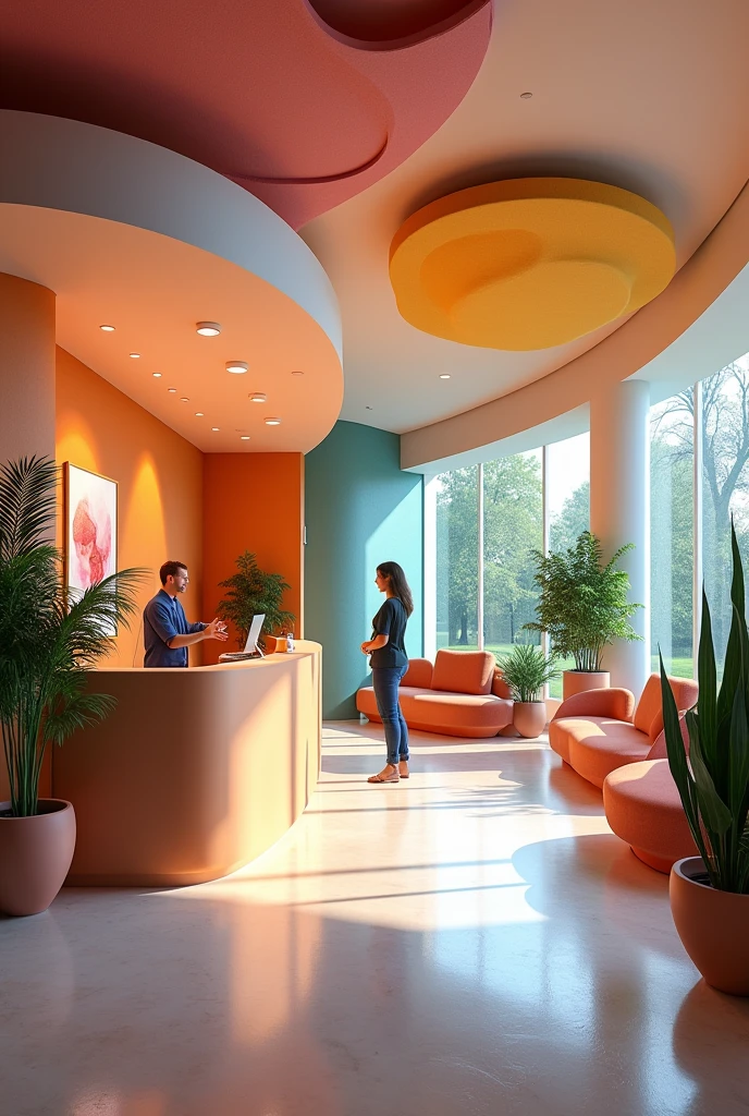 A reception at a Neurolar clinic, a very colorful place 
